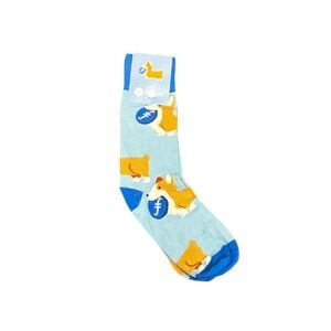 Filecoin Corgi Dog Socks - new blue